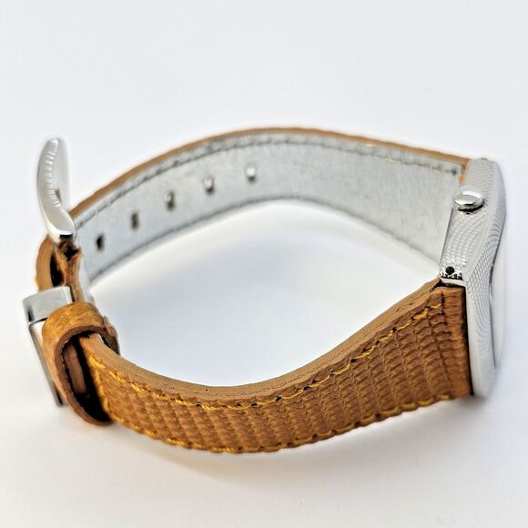 Roberto Cavalli 31MM Curvi Silver Tone Honey Leather Strap Women\'s‎ Watch main image 4